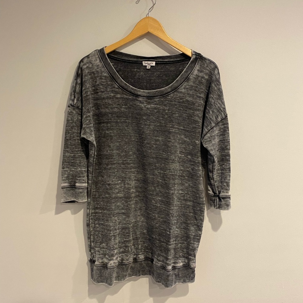 Splendid Sweatshirt Heather Gray Long Lightweight Sweatshirt Large